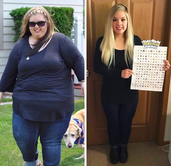 20. Bu kadın 2 yılda yaklaşık 70 kilo kaybetmiş ve kaybettiği her kilo için 1 pokemon yakalamış 👾