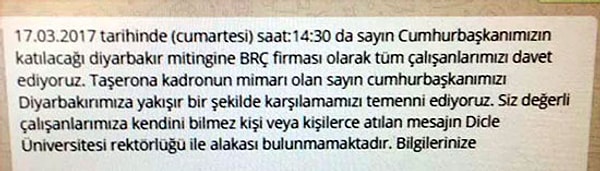 İlk mesajı atan firma üniversitenin açıklamasının ardından bir mesaj daha gönderdi.