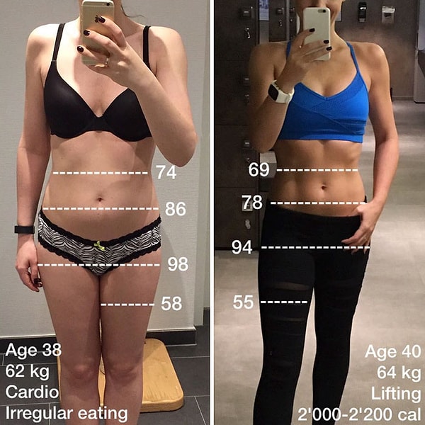 3. Вес и возраст не определяют твое здоровье. Эта женщина весила 62 кг в 38 лет, а в 40 лет с весом в 64 кг привела свое тело в отличную форму!