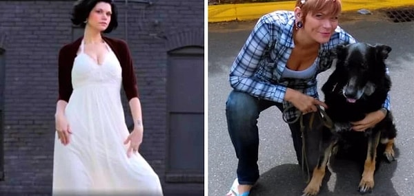 Это фото до и после операции. Теперь женщина может носить обтягивающую одежду.