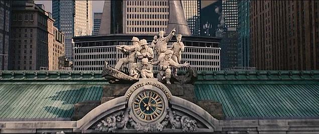 In Avengers: Age of Ultron, the statues above the clock outside Grand Central Terminal have been changed to the first responders from The Battle of New York.