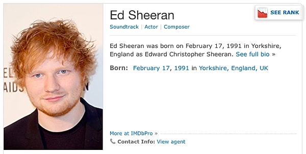 10. Вы можете ввести имя любимого музыканта на сайте IMDb и узнать, саундтреками к каким фильмам стали его песни