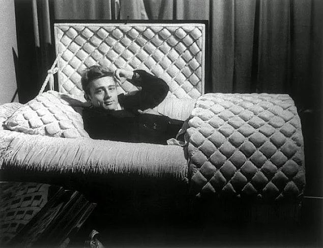 19. James Dean posing in a coffin in the same year he died, 1955