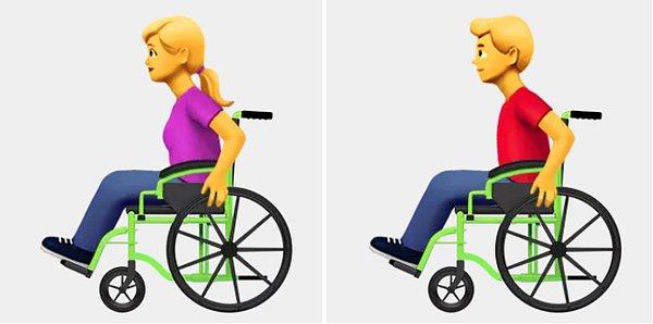 Manuel tekerlekli sandalyede kadın ve erkek
