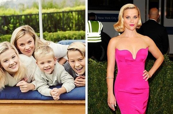 14. Reese Witherspoon, 3 çocuk annesi.