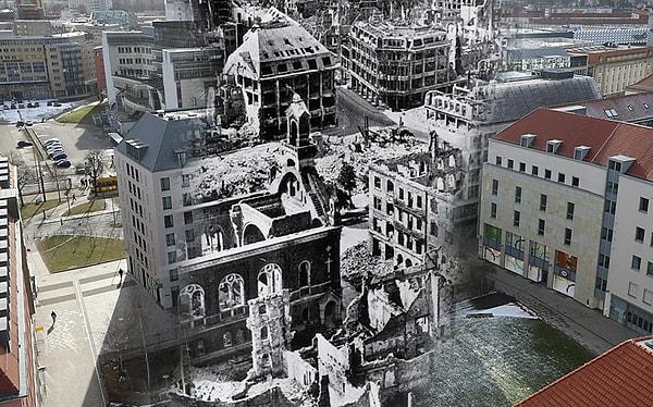 1249 uçağın semalarında yıkımı haykırarak uçtuğu Dresden bugün bile yenilenmeye devam ediyor.