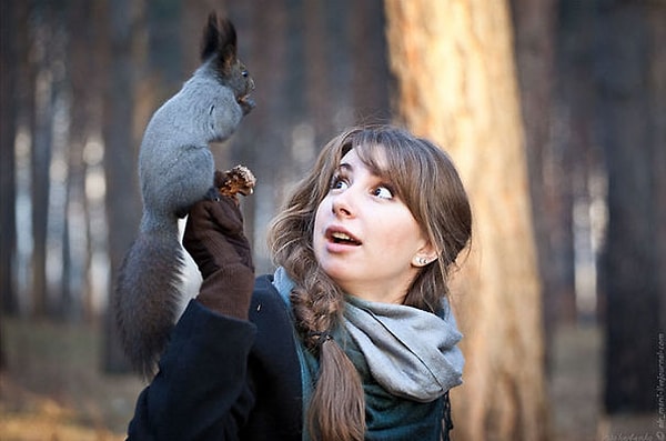 11. Посмотрите на это удивленное лицо — сразу видно, что белка буквально свалилась ниоткуда