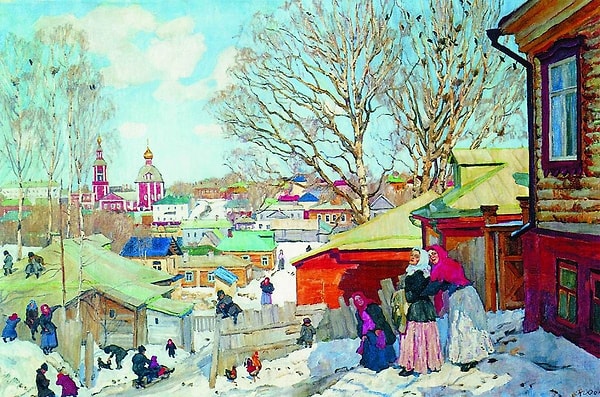 2. "Весенний солнечный день", К. Юон