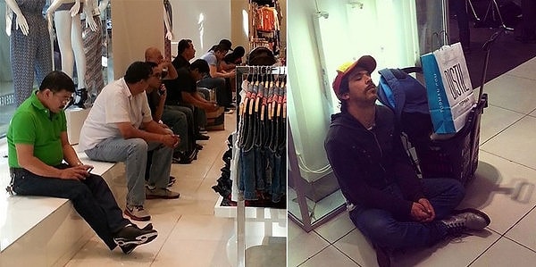 11. Но большинство мужчин, все таки, покорно ждут своих жен, пока они в примерочных.