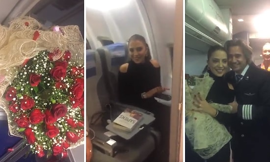 Romantik Pilottan Çıtayı Gökyüzüne Çıkartan Evlilik Teklifi