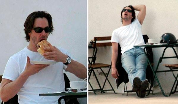 7. "Keanu Reeves öğle yemeğinden sonra yiyecek komasına giriyor."
