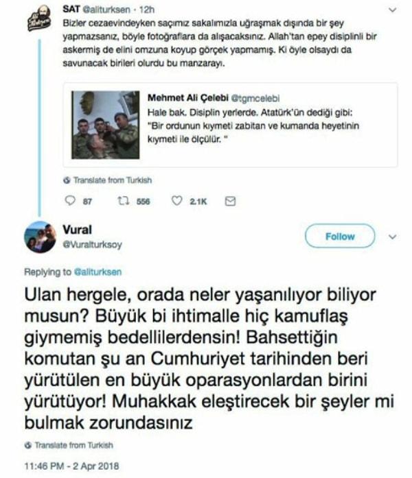 1. Ali Türkşen'e "kamuflaş giymemiş bedelli" diyen bir adet twitter kullanıcısı