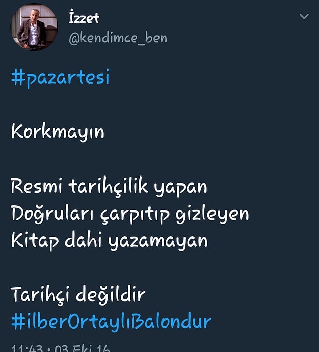 İlber Ortaylı'nın tarihçiliğini sorgulayan İzzet vesaire...