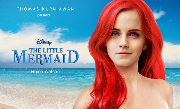 1. Эмма Уотсон в роли Ариэль?