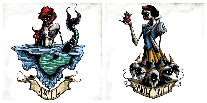 После того, как отец двух дочерей пересмотрел мультфильмы Диснея в 500-тый раз, он решил нарисовать их в виде злых персонажей