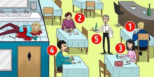 6. Son soru: Tuvaletteki cinayeti hangisi işlemiştir?