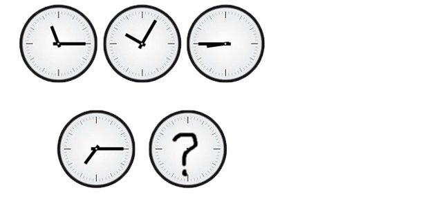 3. Soru işaretli saat kaçı gösteriyor?