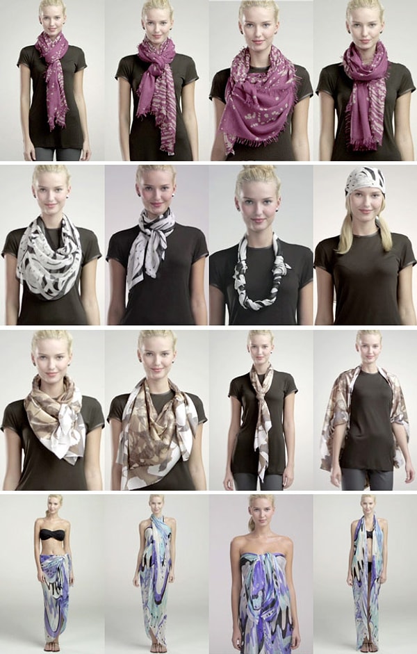 11. Научитесь завязывать шарф несколькими разными способами