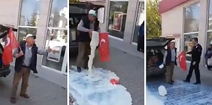 'Yem Alamıyoruz, Hayvanları Satamıyoruz' Diyerek İsyan Eden Çiftçi Bankanın Önünde Süt Dökerek Eylem Yaptı