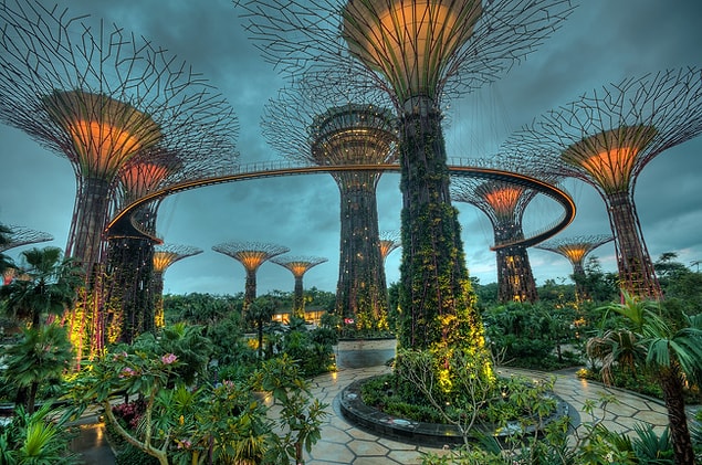 12. 'Gardens by the Bay' parkı, Singapur.