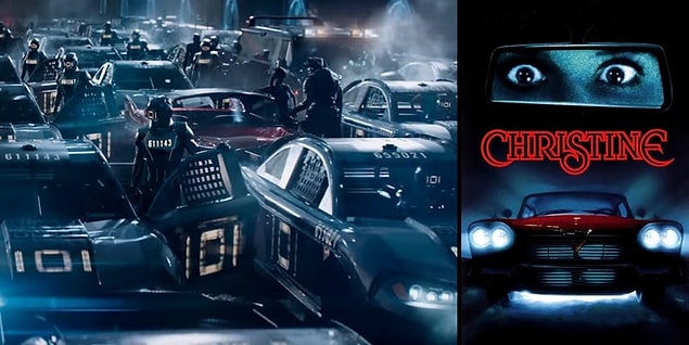 19. Ortadaki kırmızı araba ise Stephen King'in Christine'i.