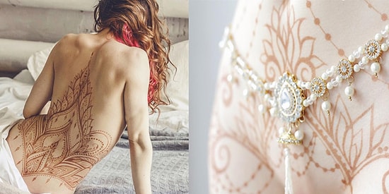 Erotizm ve Hint Kına Sanatının Kadın Vücudunda Adeta Raks Ettiği Bu 35 Fotoğraftan Gözlerinizi Alamayacaksınız!