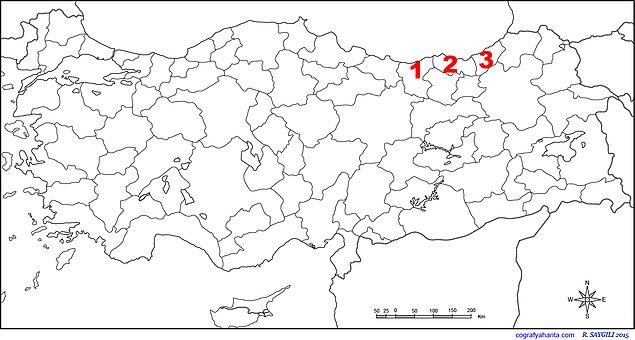 9. Trabzon haritada kaç numara ile gösterilmiştir?