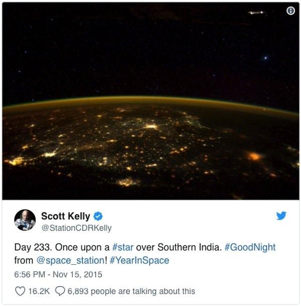 8. Astronot Scott Kelly'nin attığı Tweet'teki bu fotoğrafta köşede duran bir UFO olabilir mi?