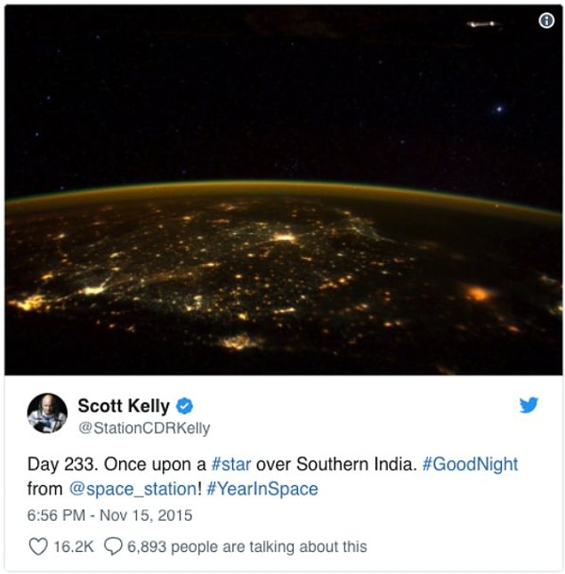 8. Astronot Scott Kelly'nin attığı Tweet'teki bu fotoğrafta köşede duran bir UFO olabilir mi?