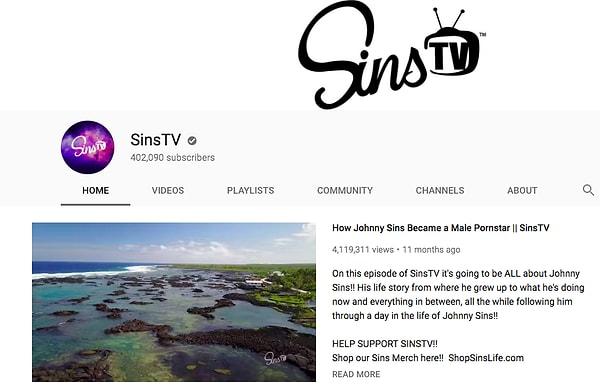 Porno endüstrisinin en tanıdık simalarından olan Sins, geçtiğimiz yıl Sins TV adında bir Youtube Kanalı açtı.