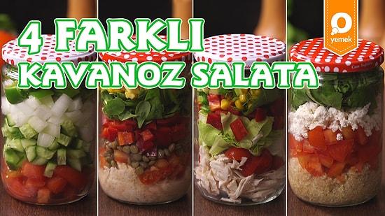 Her An Yanınızda Olacak Lezzet: 4 Farklı Kavanoz Salata Nasıl Yapılır?