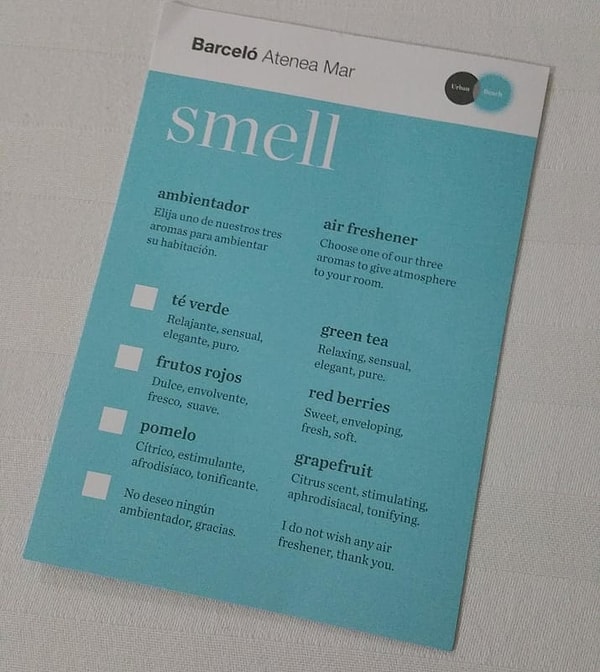 20. А этот отель предлагает выбрать понравившийся запах для ароматизации номера!!