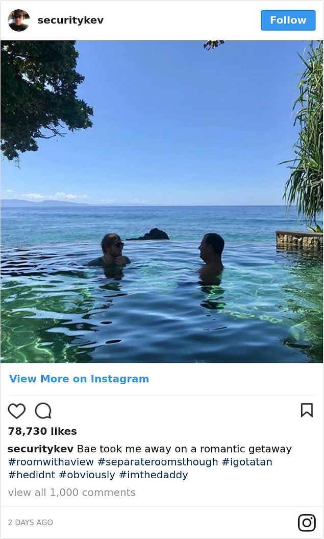 "Bebeğim beni romantik bir tatile çıkardı."