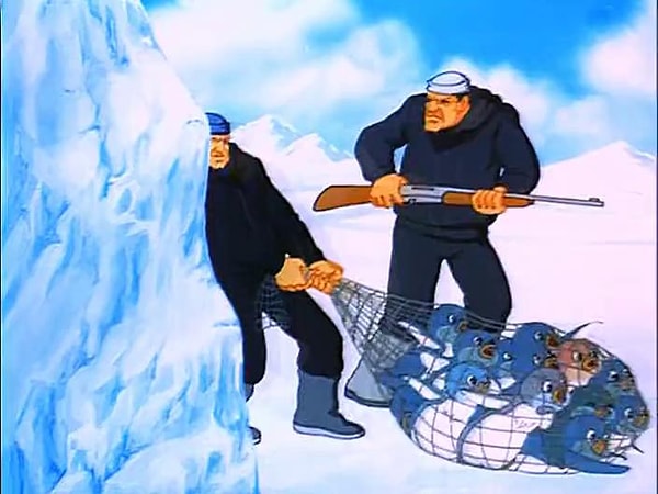 И даже это еще не все: браконьеры возвращаются на берег, чтобы забрать пингвинят, и отцы погибают в попытке спасти своих детей.