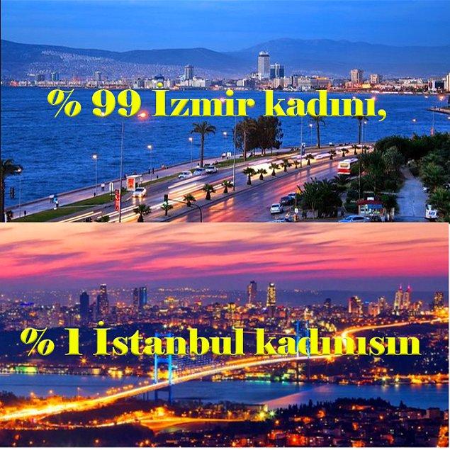 Yüzde 99 İzmir, yüzde 1 İstanbul kadınısın!