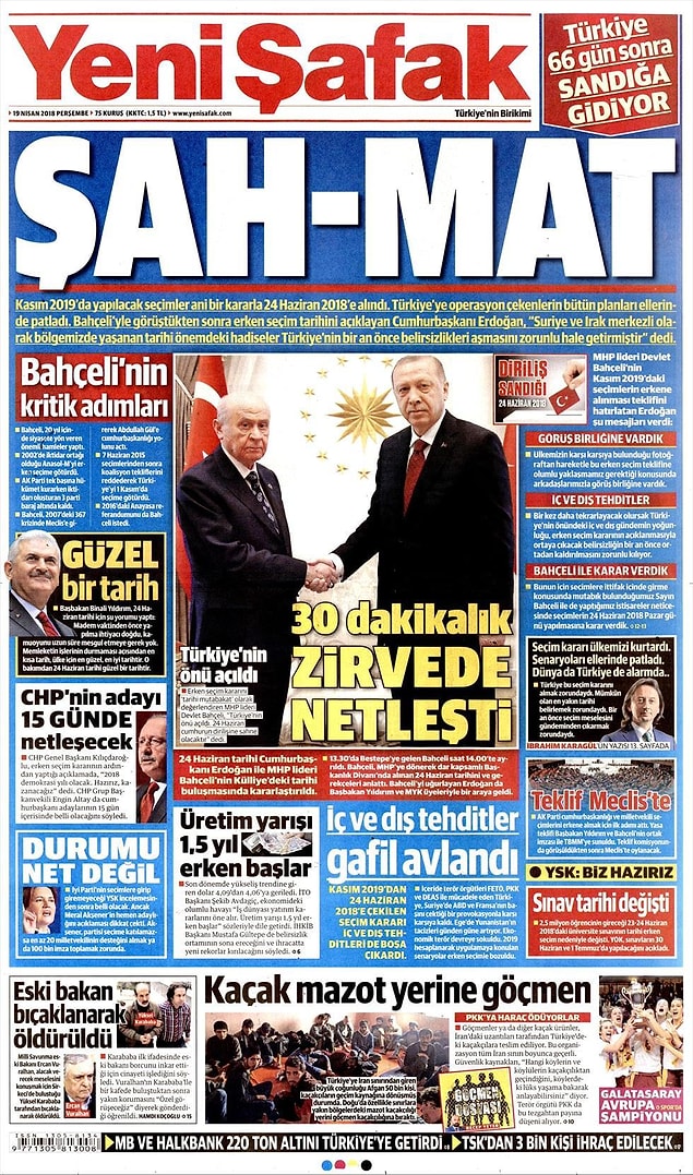 3. Yeni Şafak: Şah-mat