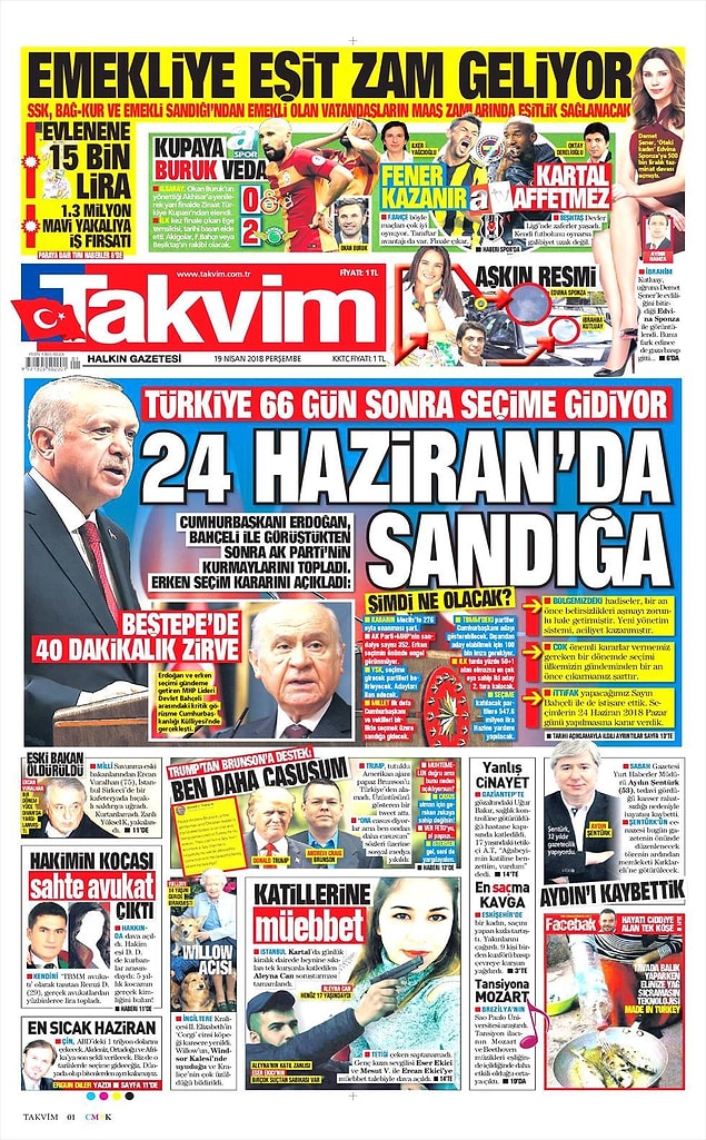 19. Takvim: 24 Haziran'da sandığa