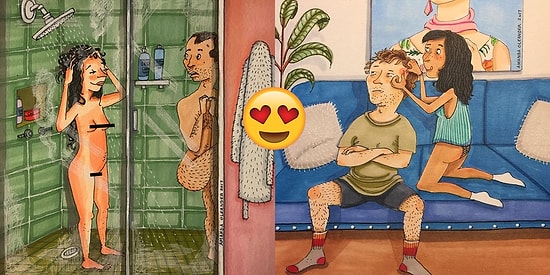 Uzun Süreli İlişkilerin Perde Arkasında Kalan Samimi Anları Yansıtan 32 İllüstrasyon