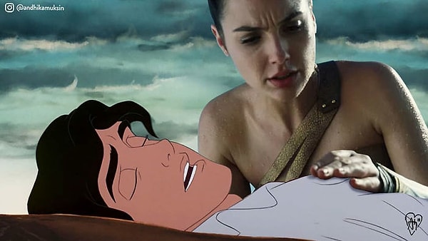 21. Чудо-женщина спасает принца Эрика.