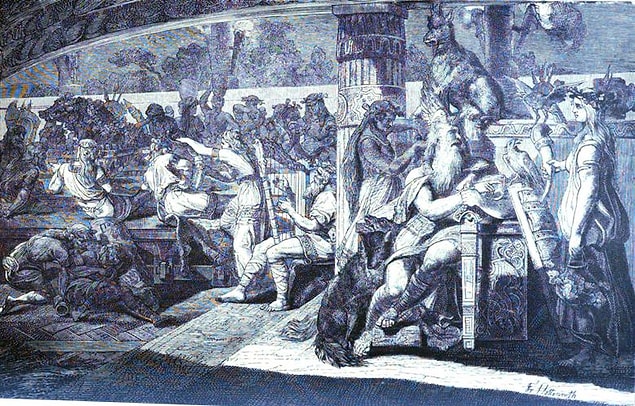 İlk tanrının adı "Buri" idi. Ymir’in ve Buri’nin yaratma güçleri vardı. Yalnız kalmamak için kendilerine eşler bu eşlerdende çocuklar yarattılar. Tanrıların ve Devlerin soyu Ginungagap içerisinde üremeye başlamıştı.