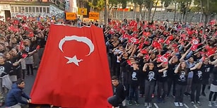 Tüyler Diken Diken! Hep Bir Ağızdan 'Atatürk Çocukları' Marşını Söyleyen Öğrenciler