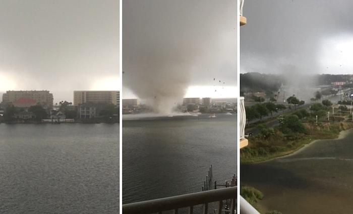Yanı Başından Geçen Hortumu Kaydeden Adamın O Anları