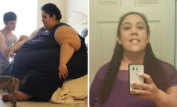 9. Bettie Jo,  296 kilodan 90 kiloya düşmüş. Bu tam 206 kilo vermesi demek!
