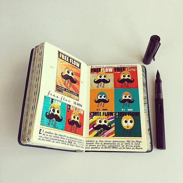 7. Полные различных рисунков, фотографий и марок, поскольку после увольнения парень отправился путешествовать по миру.