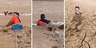 Çamura Saplanan Kanguruyu Kurtaran Güzel İnsan
