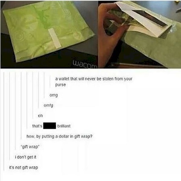 6. А вам когда-нибудь приходило в голову прятать наличку в прокладках?