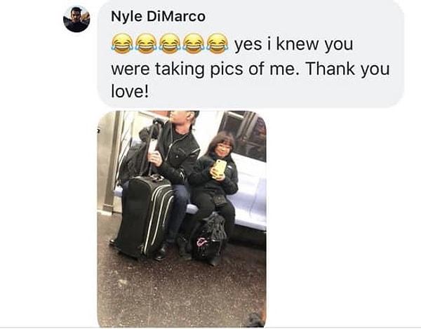 DiMarco gönderinin altına yorum yapıp kendisi olduğunu onaylamakla kalmadı, üstüne bir de Loiba'yı suç üstü yakaladığı fotoğrafı paylaştı.