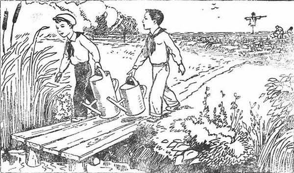 6. Какому из этих двух мальчиков удастся принести больше воды в лейке?