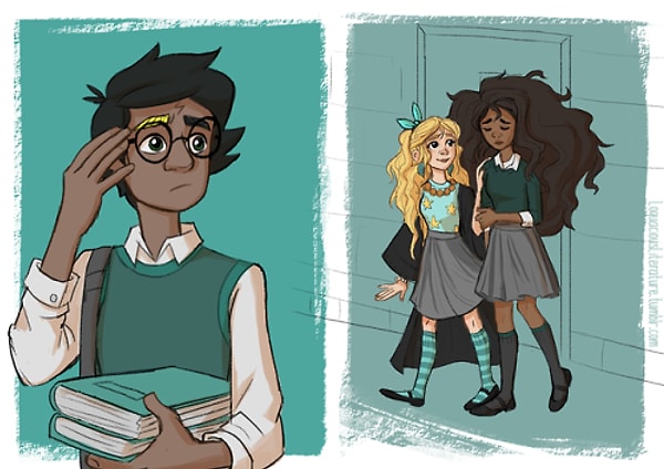 5. И, наконец, последняя очень эмоциональная сцена, где Гермиона плачет из-за Рона и его отношений с Лавандой, а Гарри приглашает Полумну на вечер к Слизнорту.