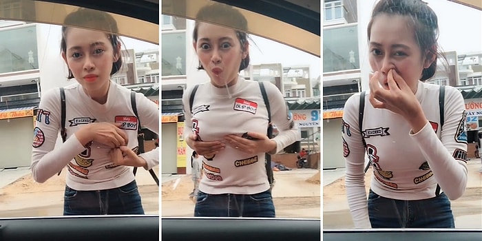 Arabanın Camında Kendine Çekidüzen Veren Kadının Camın Açılmasıyla Verdiği Efsane Tepki